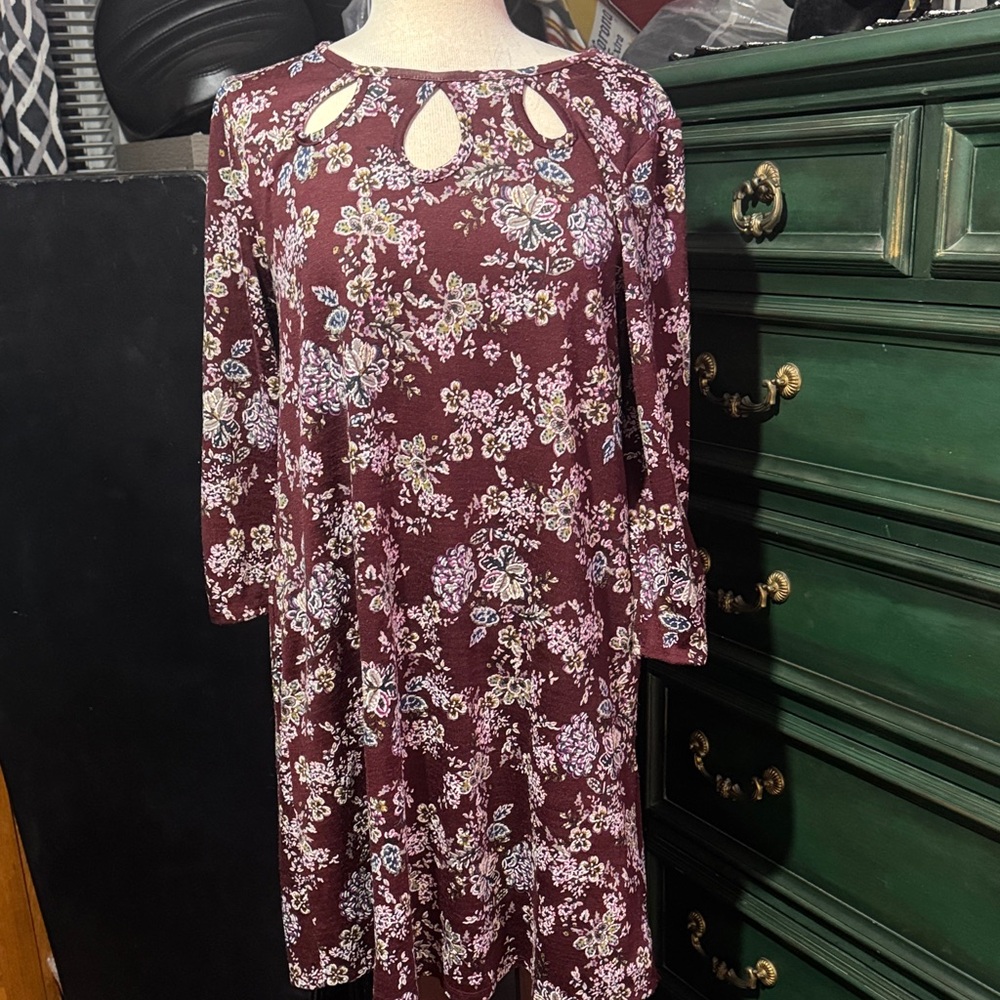 Floral Burgundy Dress